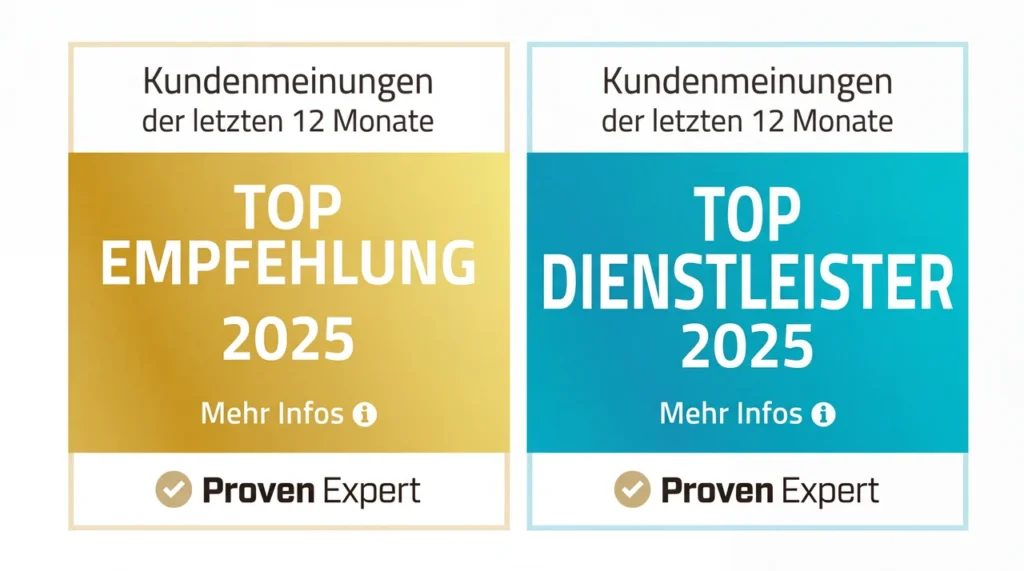 Auszeichnungen Top Empfehlung und Dienstleister 2025