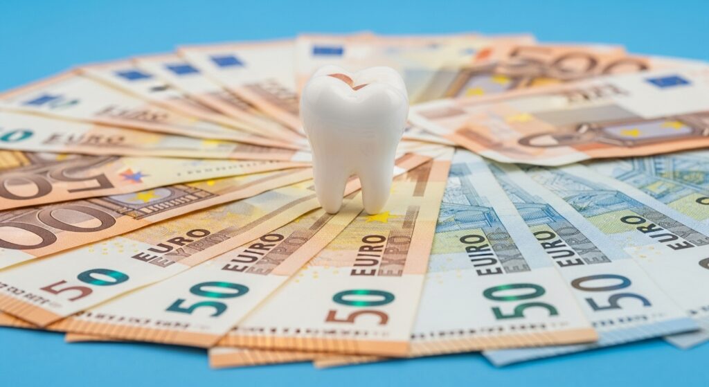 Zahnfigur auf Euro-Geldscheinen