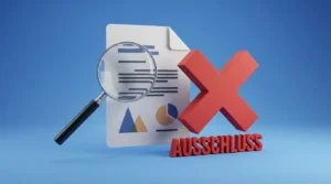 Dokumentanalyse mit rotem Ausschlusszeichen