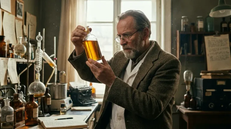 Wissenschaftler untersucht Flüssigkeit im Labor