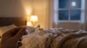 Nachtschiene im Schlafzimmer bei Mondlicht