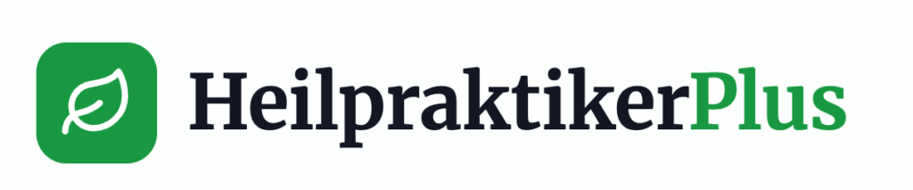 Logo von HeilpraktikerPlus mit grünem Blattsymbol